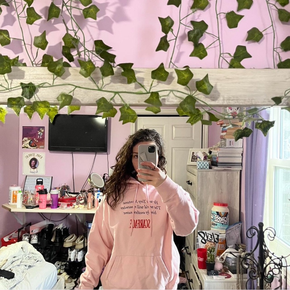 Pink Scarface Graphic Hoodie